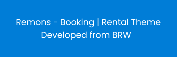 Remons Booking Rental WordPress Theme