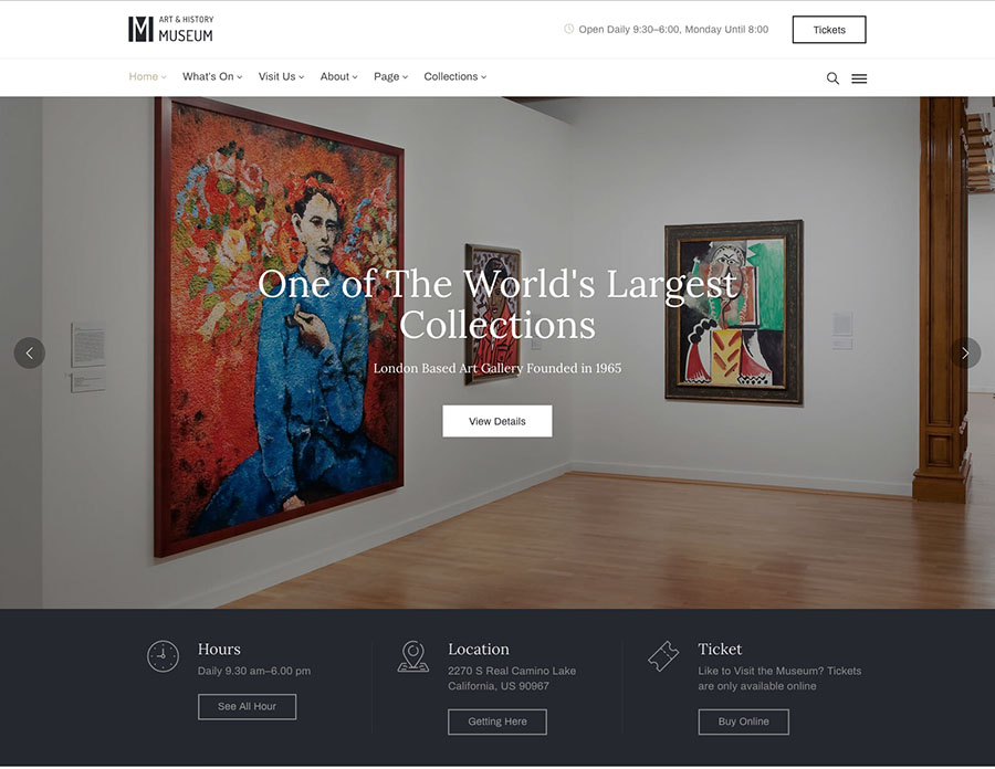 Museum Art Gallery Exhibition WordPress Theme – Muzze Template