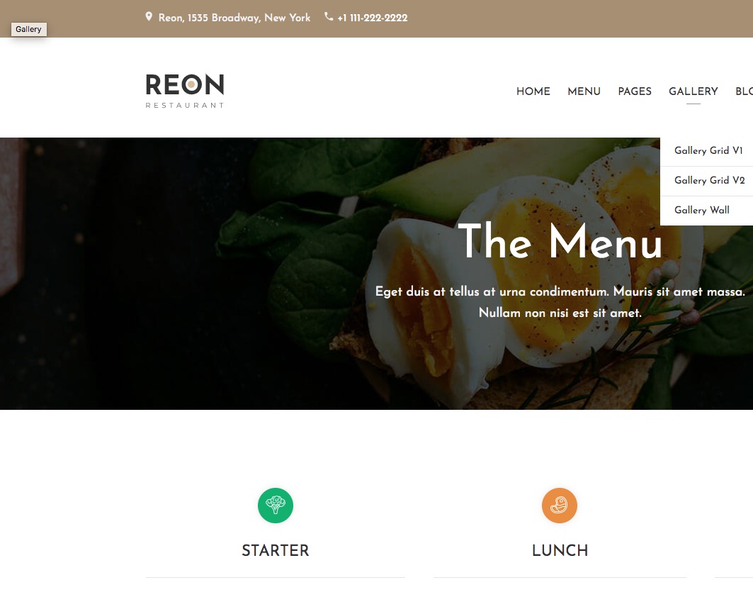 Restaurant WordPress Theme – Reon Template