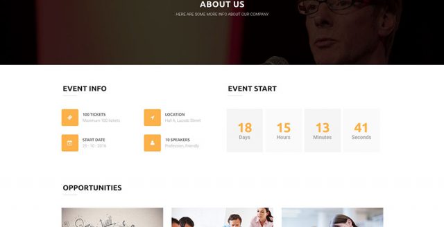 Event Landing Page WordPress Theme – MitUp Template