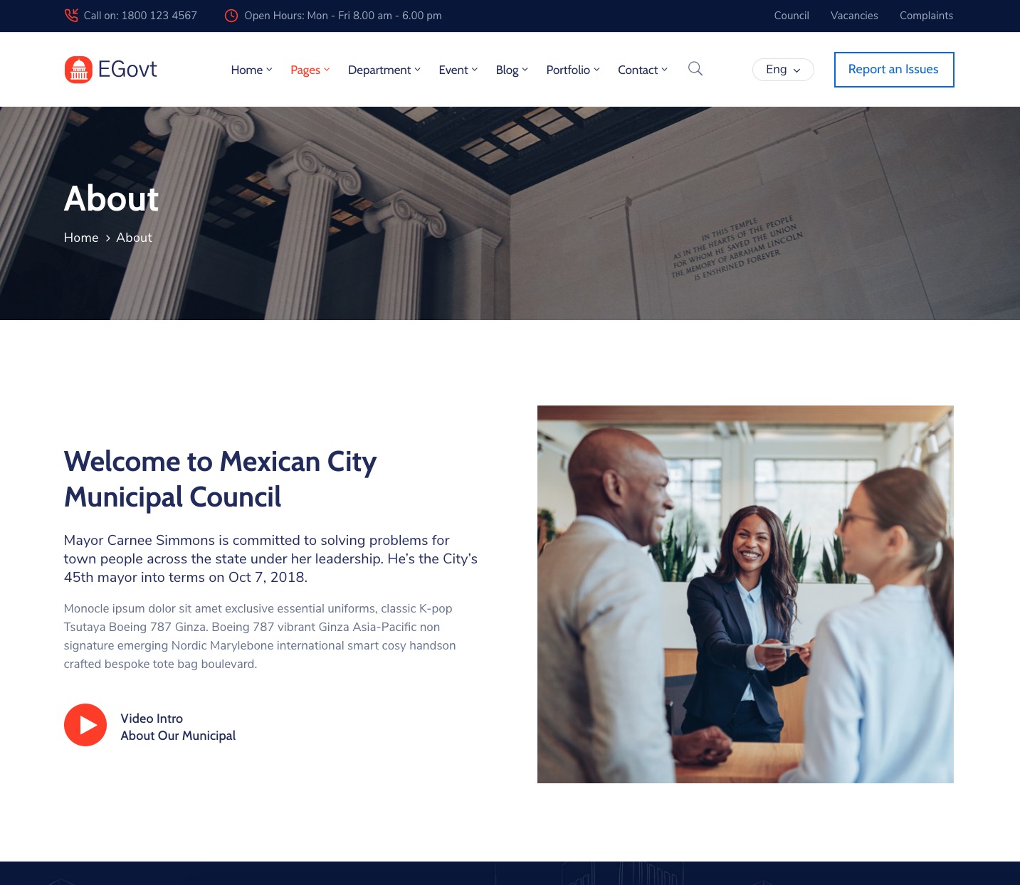 EGovt – City Government WordPress Theme