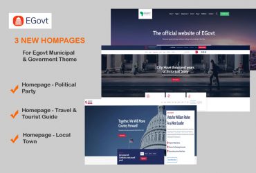 3 New Homepages Were Added In Egovt Municipal WordPress Theme