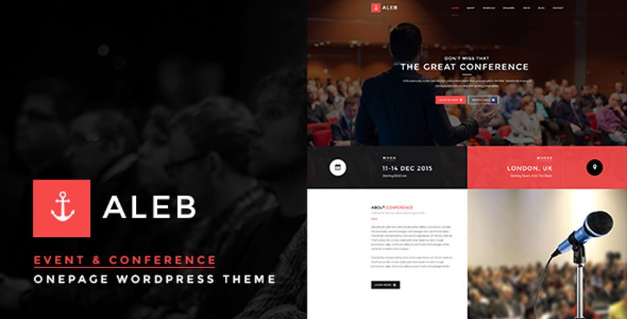 Aleb Event Landing Page WordPress Theme