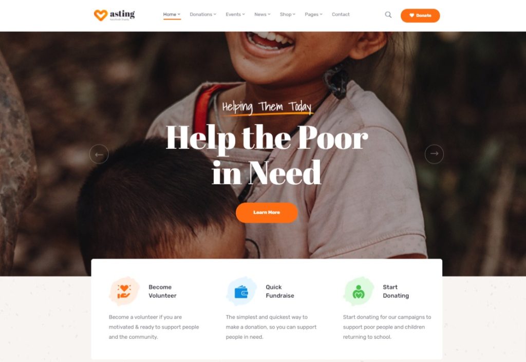 Asting Charity Donation WordPress Theme