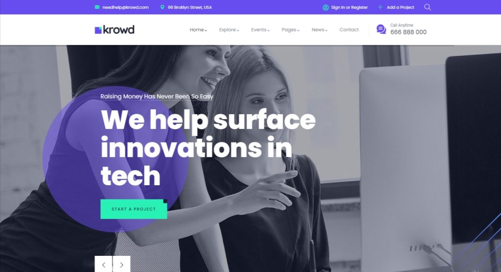 Krowd Crowdfunding Charity WordPress Theme