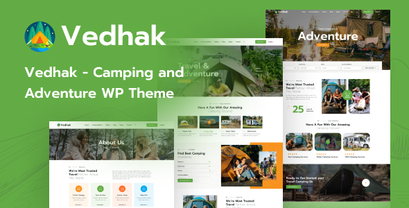 Vedhak Camping WordPress Theme is the perfect solution for presenting your camping and adventure travel websites