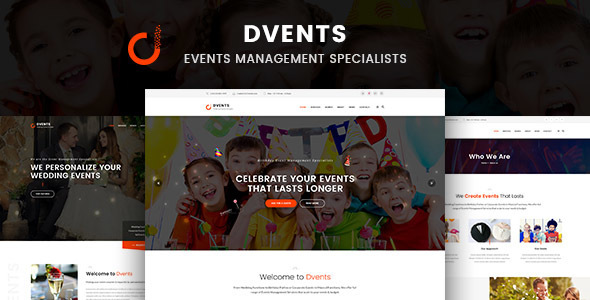 DVENTS – Event Management WordPress Theme tailored for event planners, decorators, and event organizers