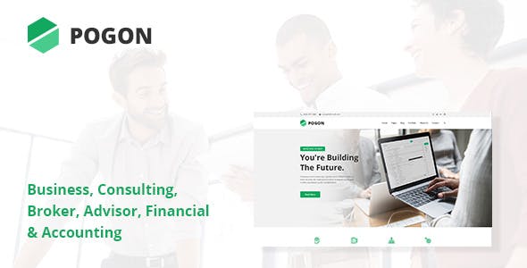 Pogon - the premium Business Finance WordPress Theme comes with unique 3+ homepage demos, five beautiful portfolio listing variations & more