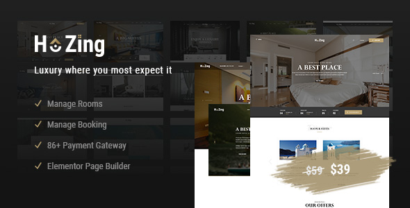 Hozing hotel resort WordPress theme with room management system, Advanced Booking Feature, Booking Management for Users