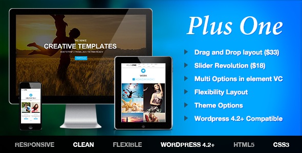 Plus – Portfolio Landing Page WordPress Theme