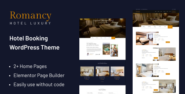 Romancy Hotel Booking WordPress Theme is the perfect solution for hotel, resort, accommodation, or booking business