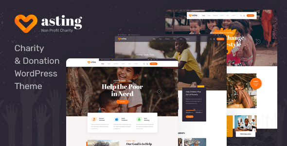 Asting is the perfect Donation Charity WordPress Theme with advanced features