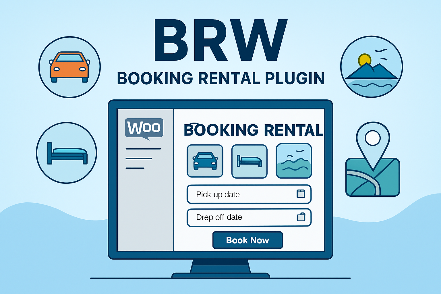 booking rental plugin for woocomerce