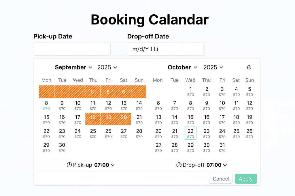 daily rental plugin woocommerce