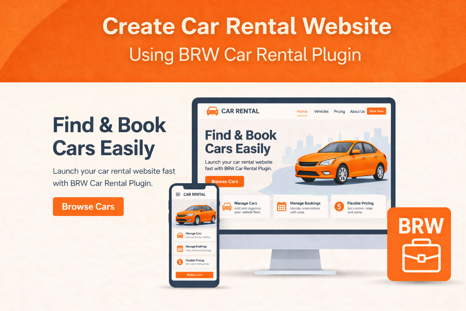 Create a car rental website without coding using WordPress and BRW car rental booking plugin