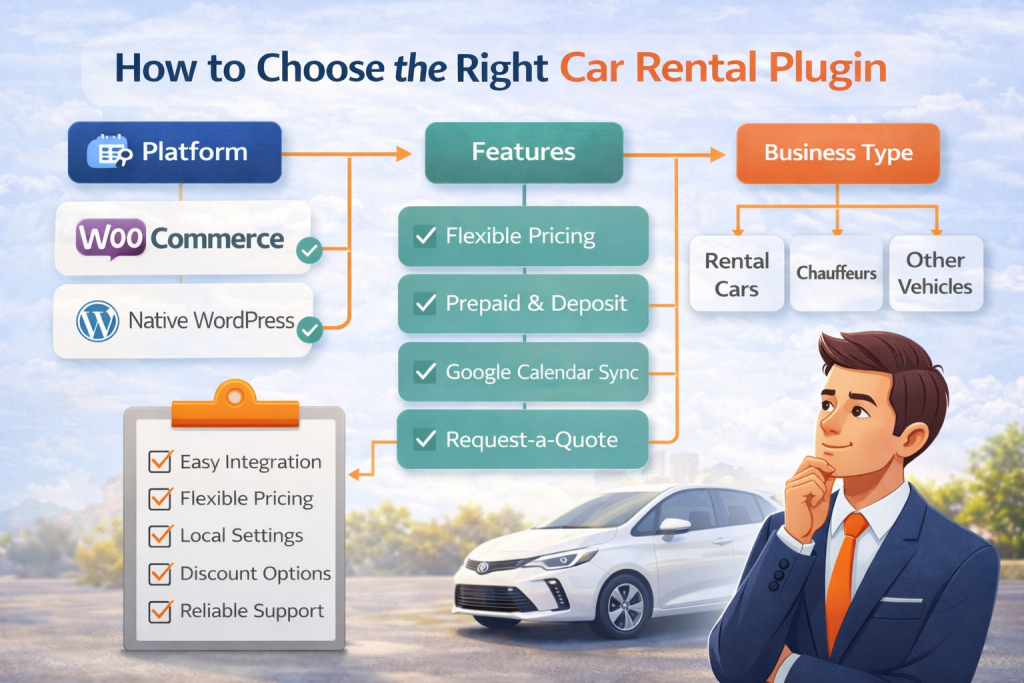 How to choose the best WordPress car rental plugin decision chart