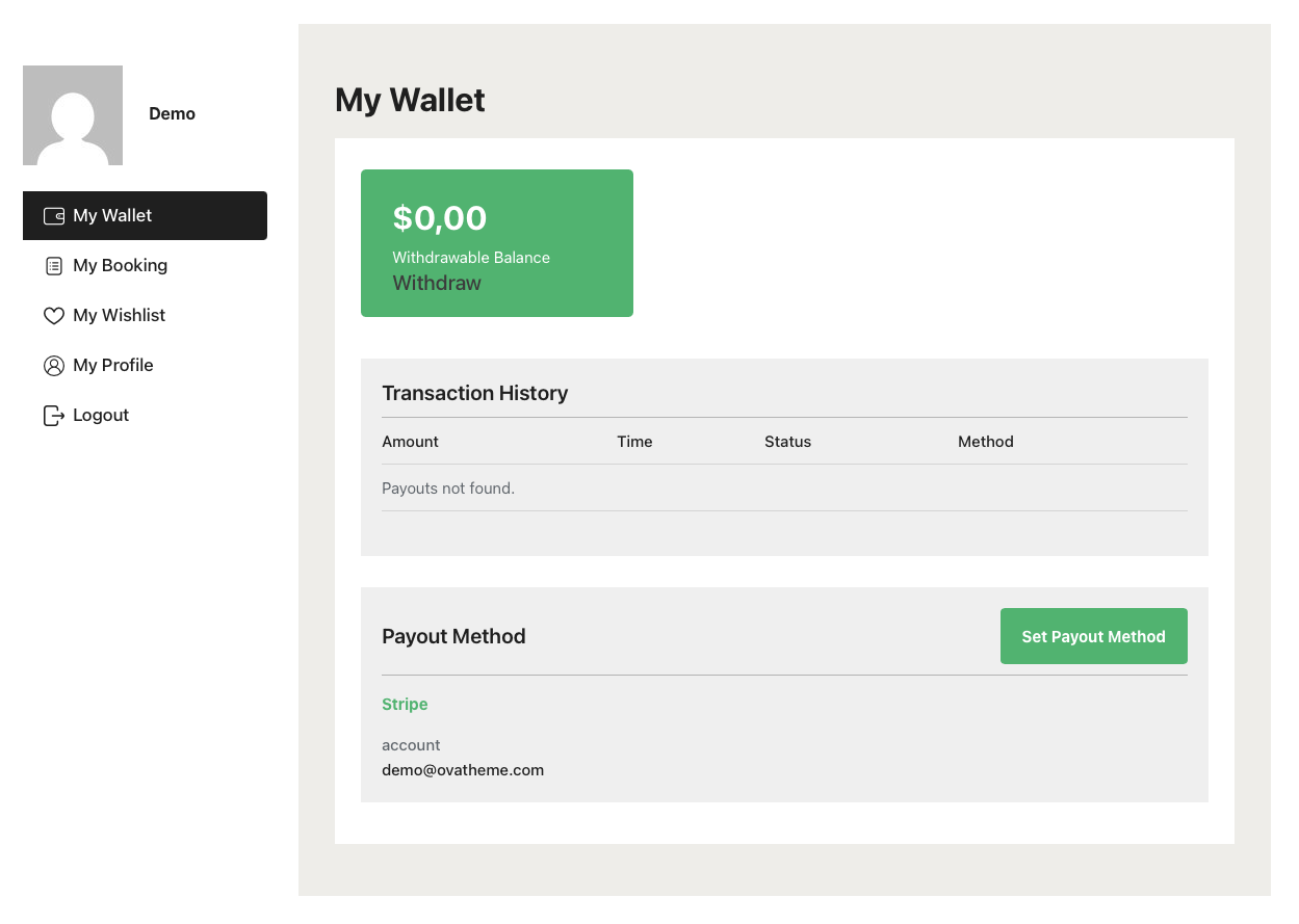 My wallet - bookpro plugin