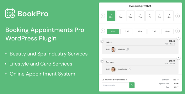 Appointment Booking Plugin for WordPress - BookPro