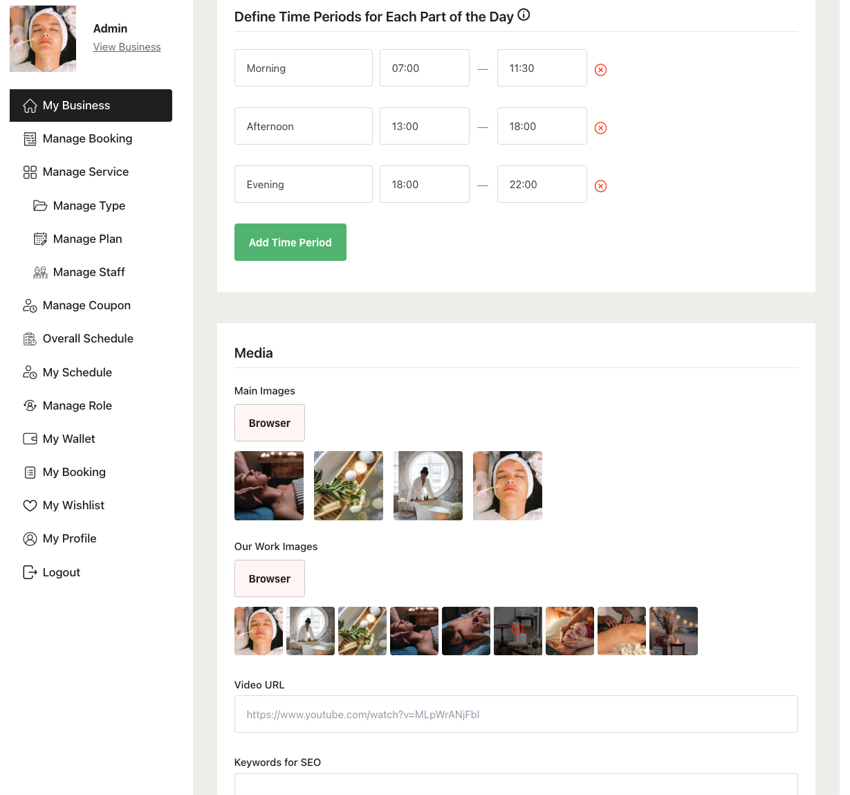 Setup Media in business page