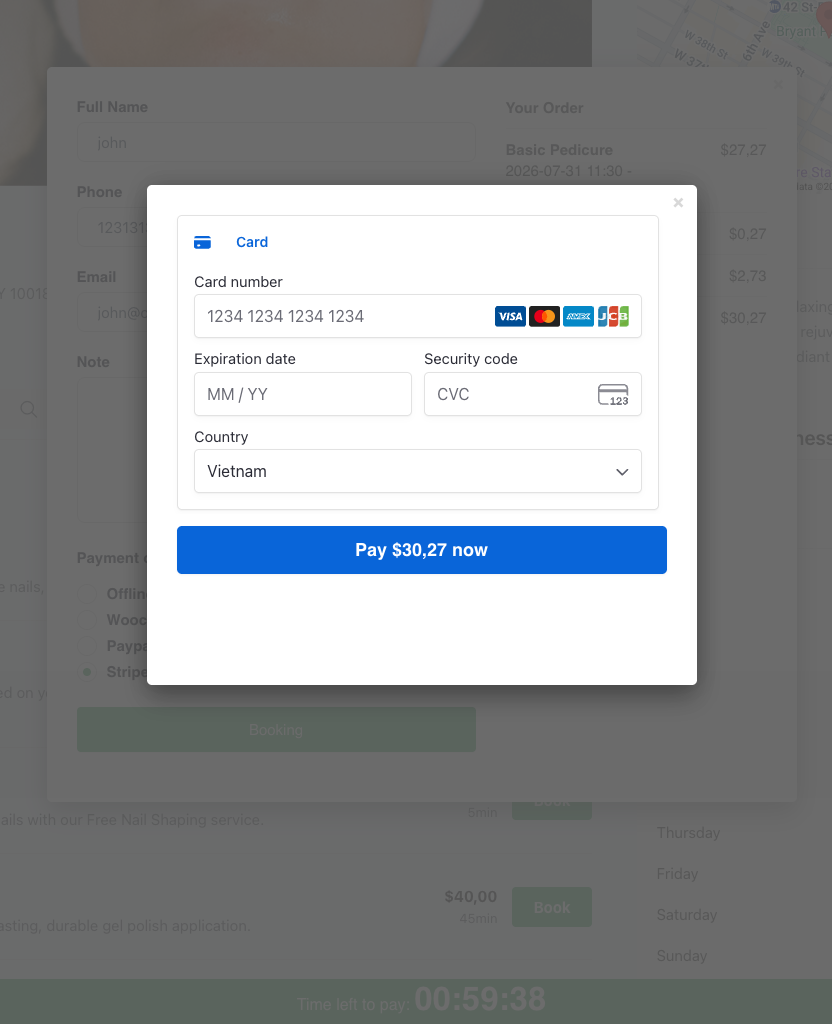 Stripe Payment for Appointment Booking - BookPro
