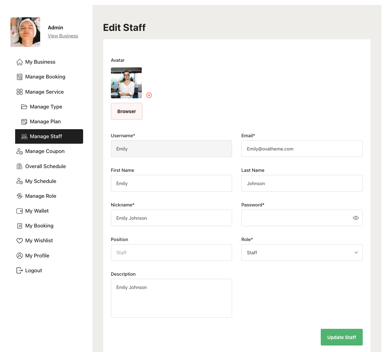 add new staff