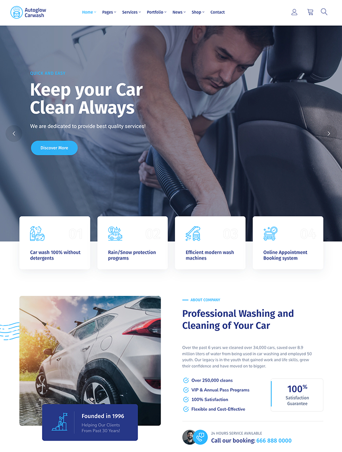 Car Wash WordPress Theme - Autoglow