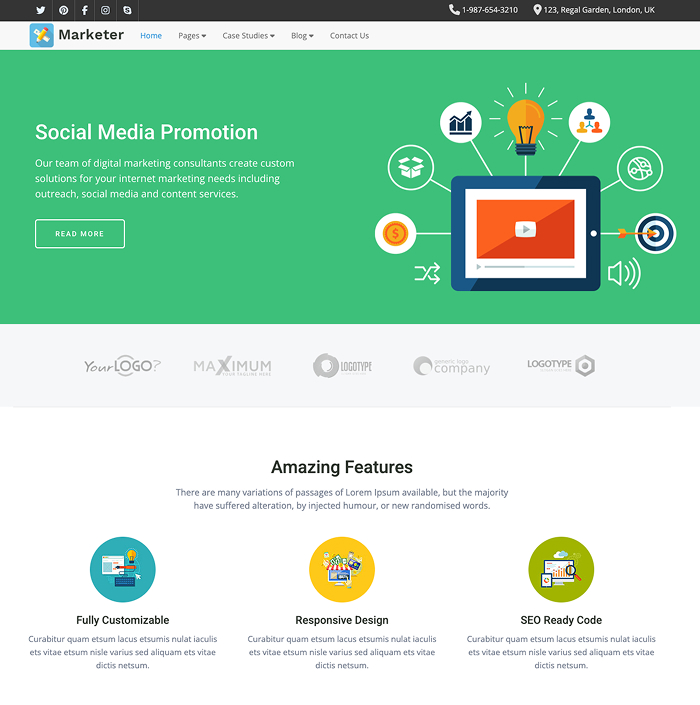Digital Marketing WordPress Theme - Marketer