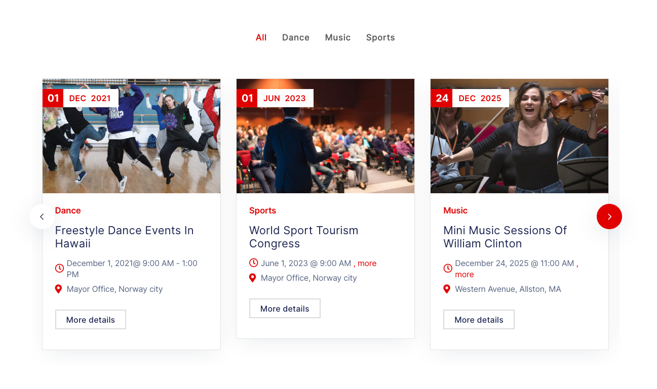 Filter Ajax Events template 1