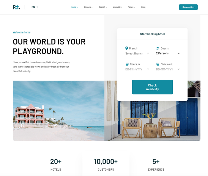 Hotel Reservation WordPress Theme - HotelFT