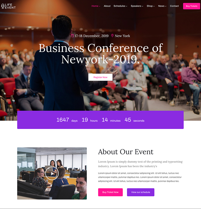 Event WordPress Theme - Lifevent