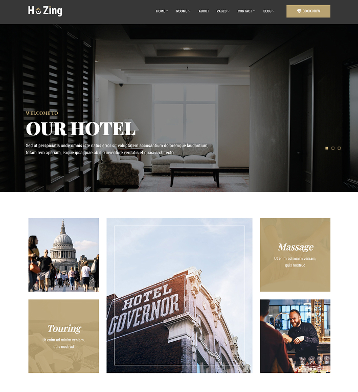 Room Booking WordPress Theme - Hozing