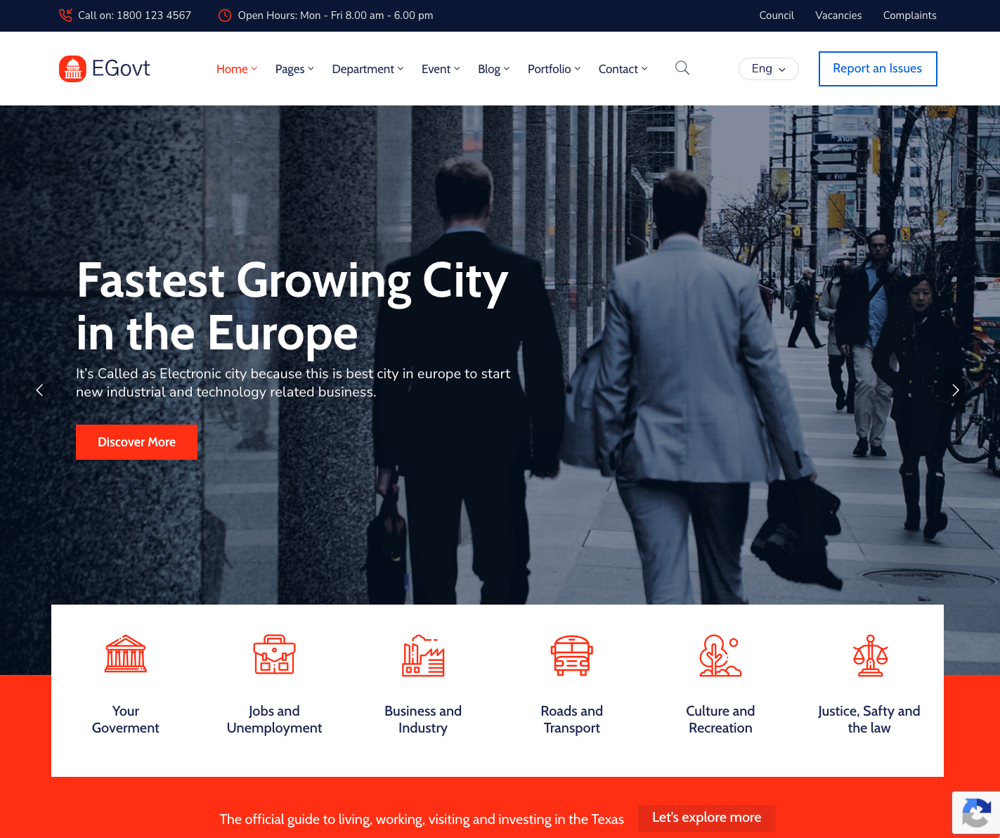 City Government WordPress Theme - Egovt