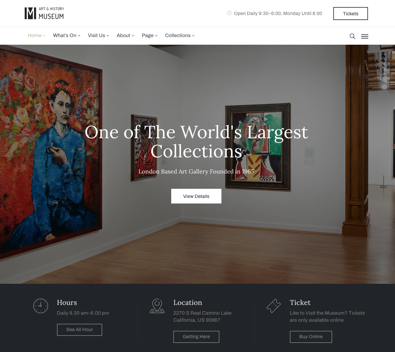 Museum & Art Gallery WordPress Theme - Muzze