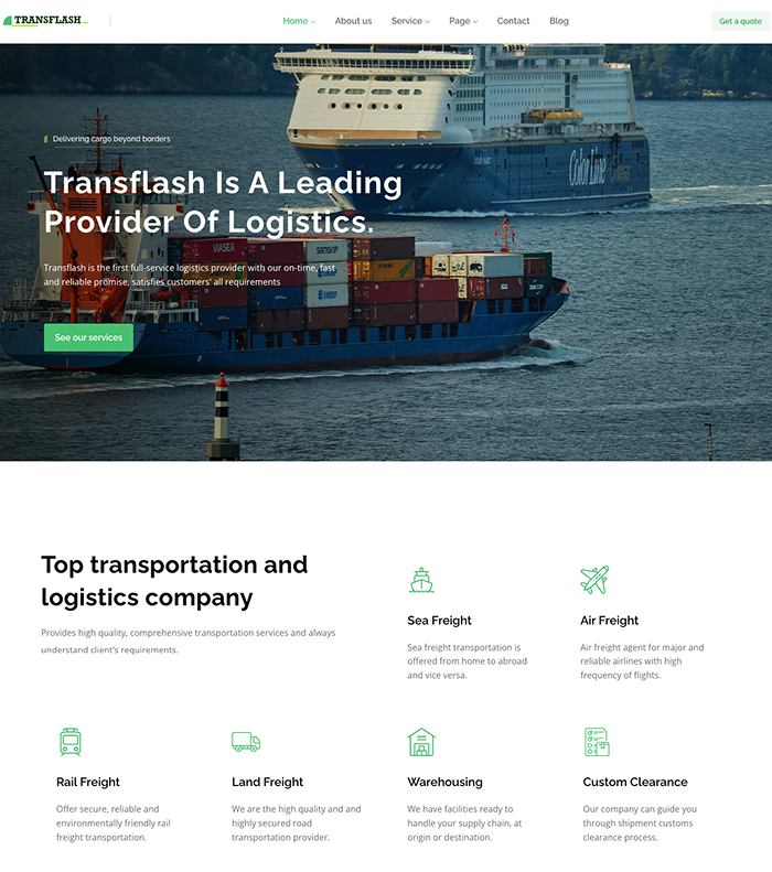 Logistics WordPress Theme - Transflash