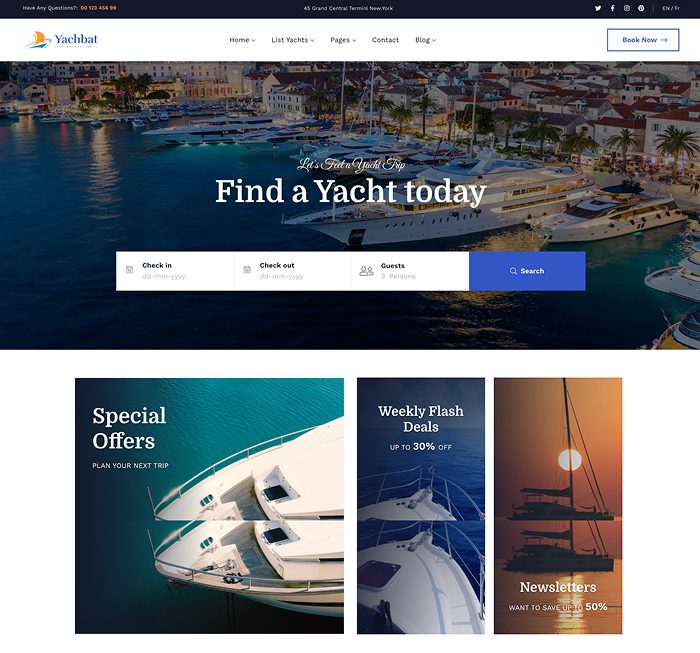 Yacht Rental WordPress Theme - Yachbat