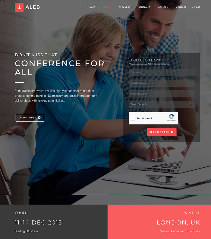 Conference WordPress Theme - Aleb