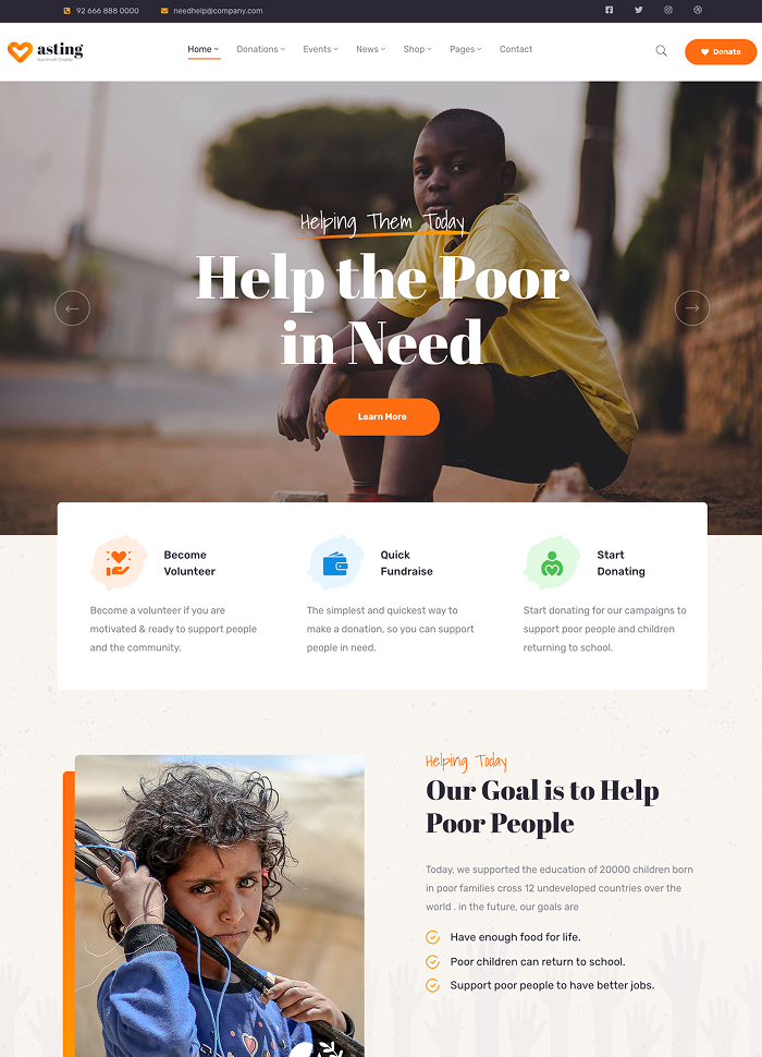 Charity WordPress Theme - Asting