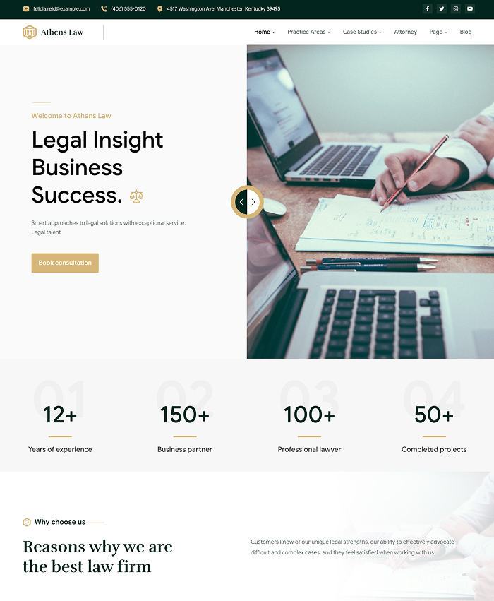 Lawyer & Law Firm WordPress Theme - Athens