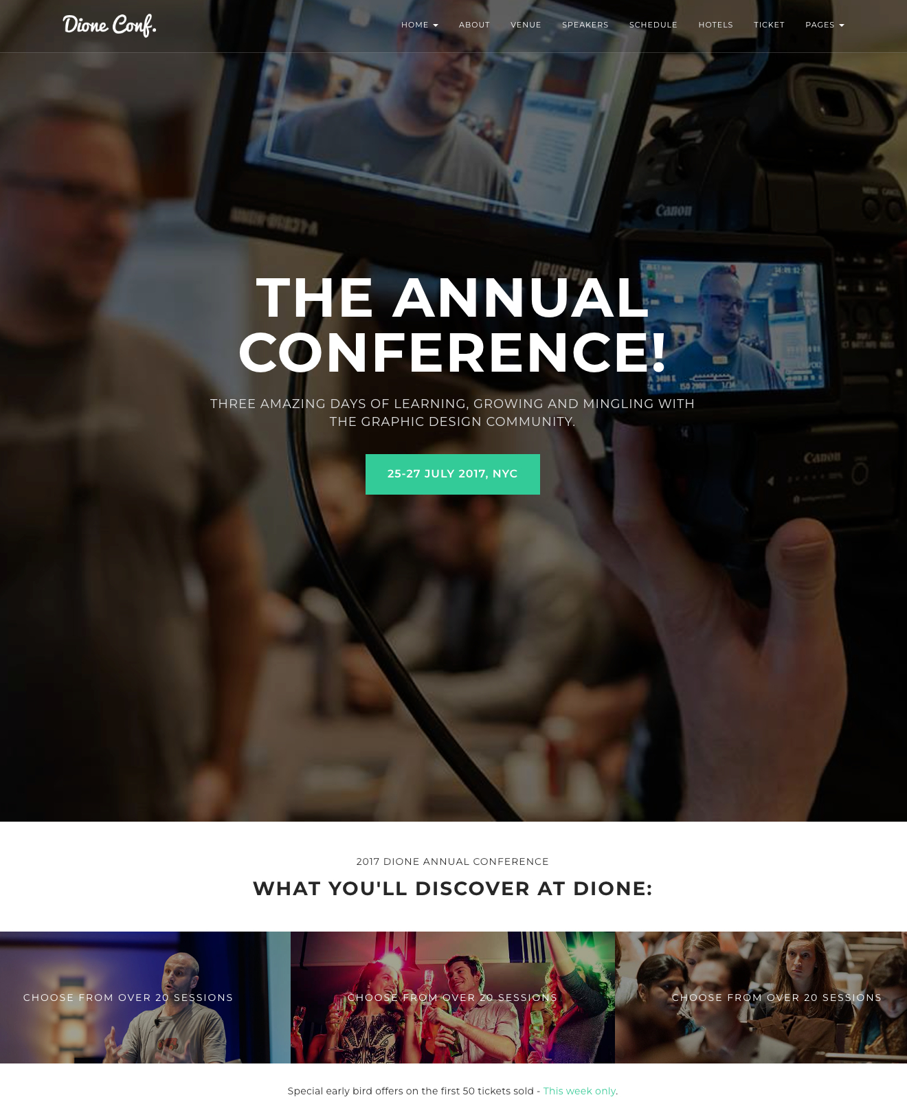 Event Landing Page WordPress Theme - Dione
