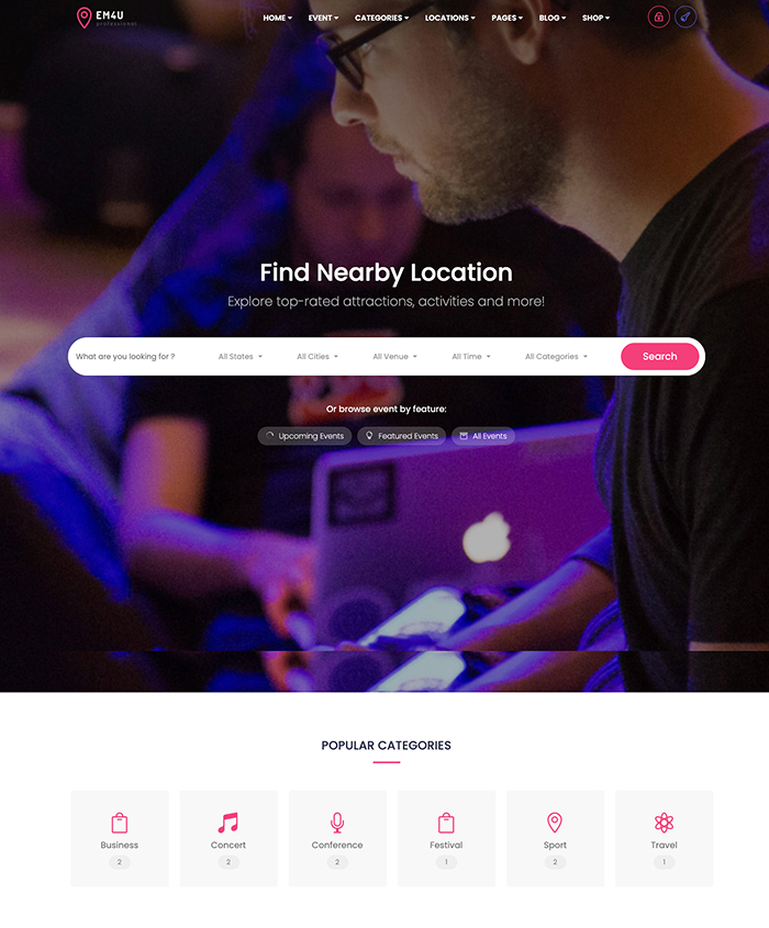Event Management WordPress Theme - EM4U