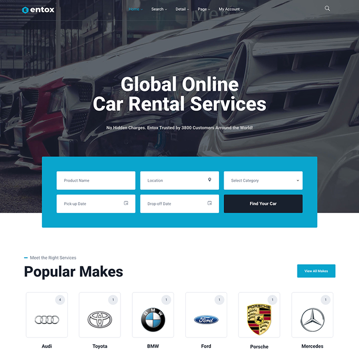 Rental Marketplace WordPress Theme - Entox