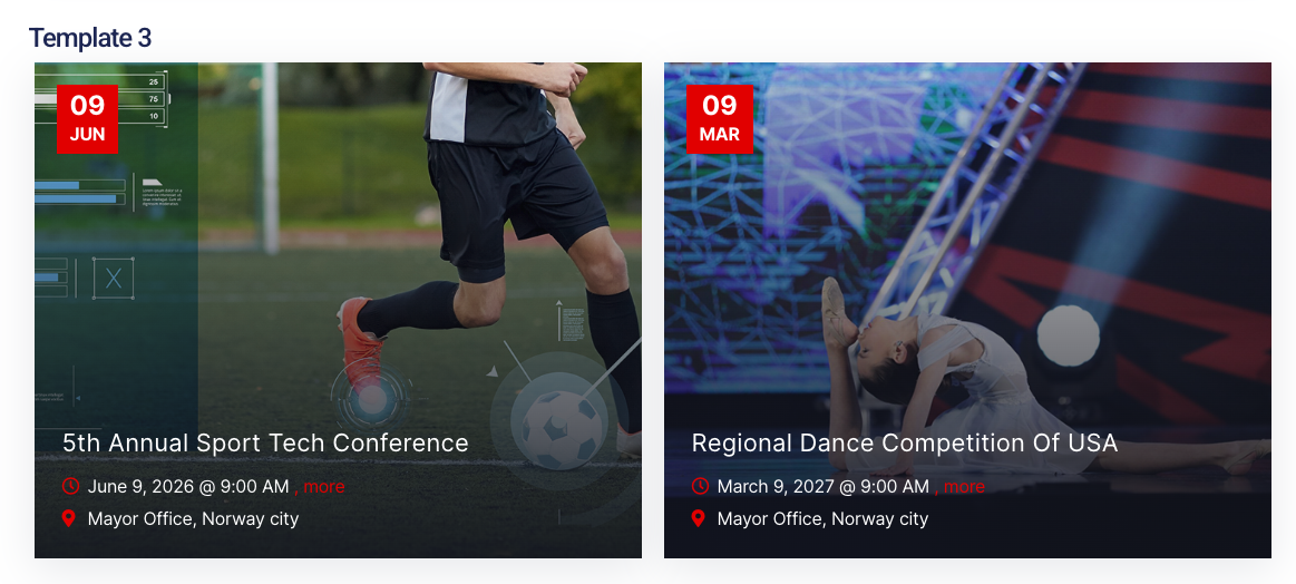events - template 3