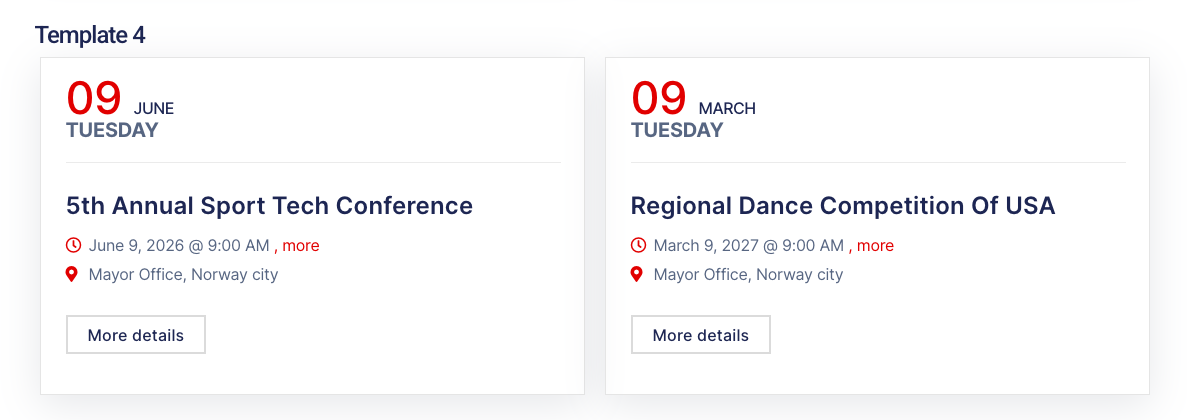 events - template 4