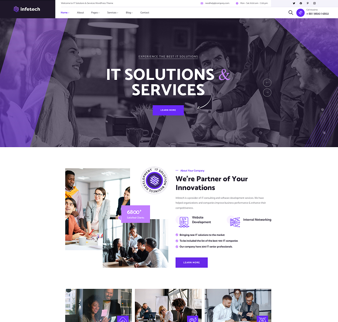 IT Company WordPress Theme - Infetech