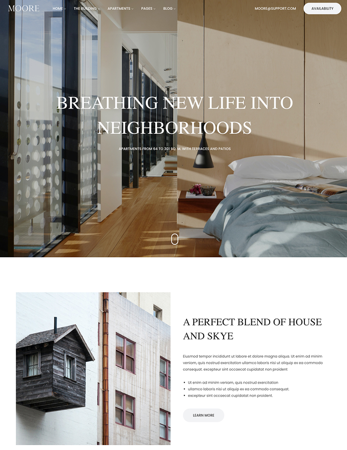 Single Property WordPress Theme - Moore