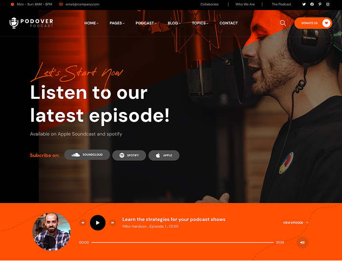 Podcast WordPress Theme - podover