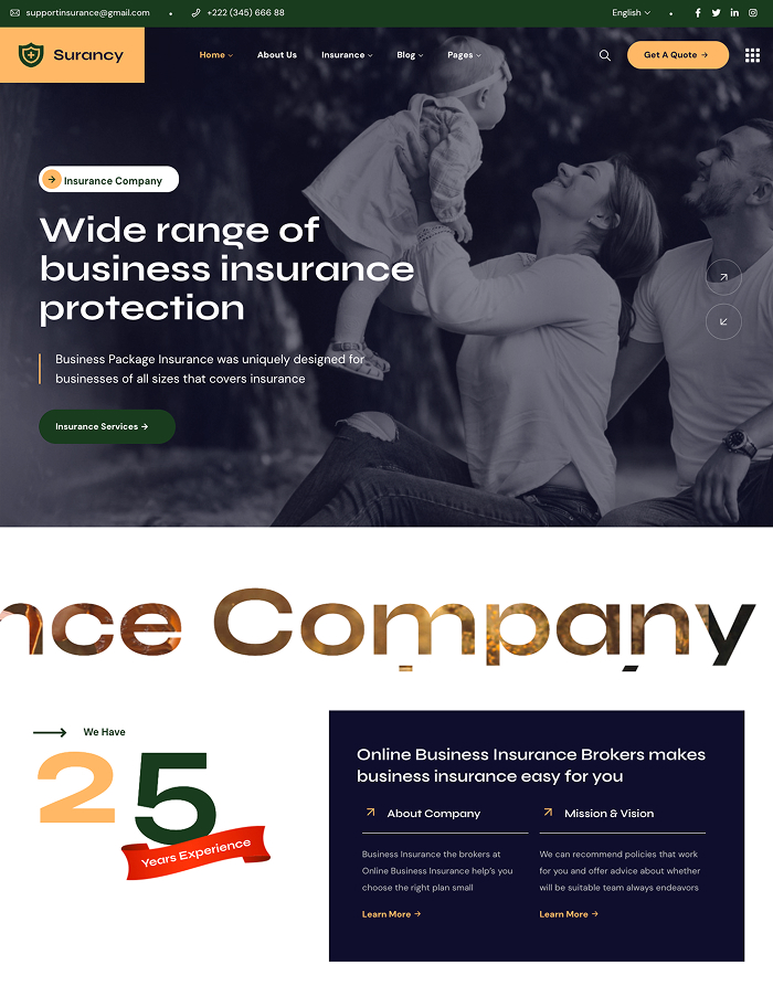 Insurance WordPress Theme - Surancy