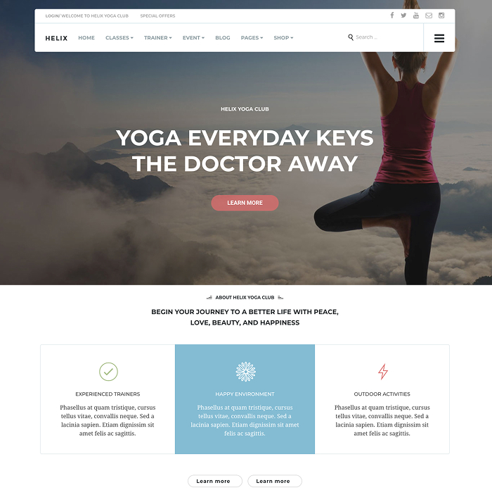 Yoga WordPress Theme - Helix