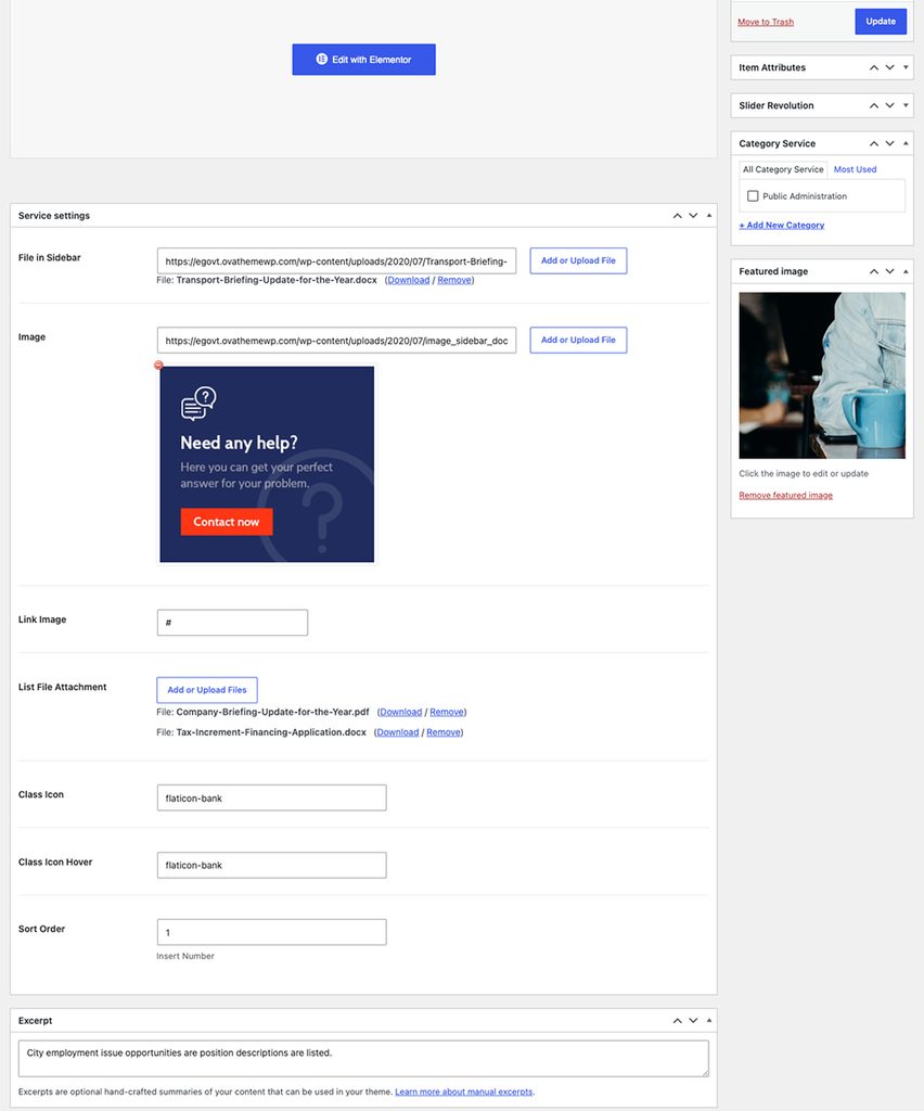 Add new service in egovt theme