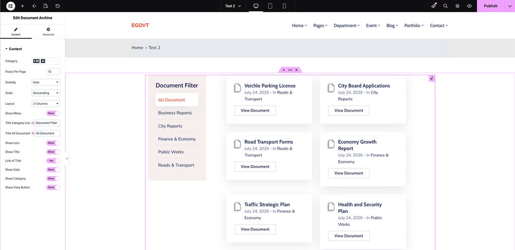 Archive Documents Element